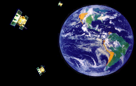 Earth And GPS Satellites