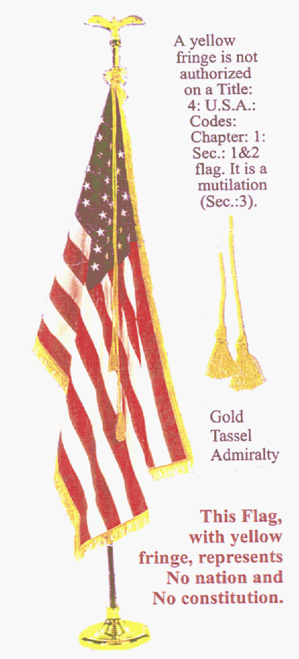 Military flag with gold fringe