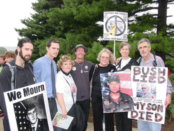 Demonstration outside Bush's Ranch